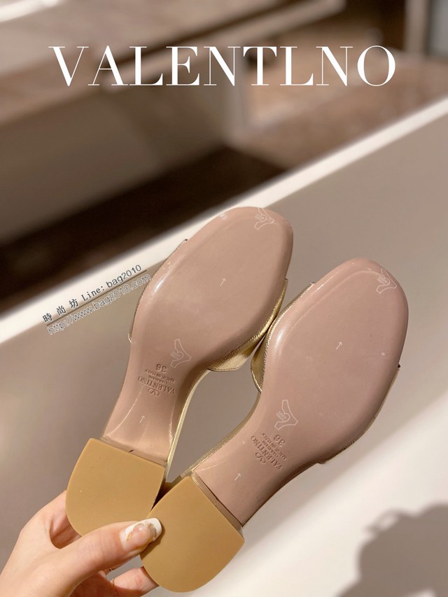 Valentino專櫃原版華倫天奴春夏新款女士拖鞋高跟涼拖鞋 dx2957